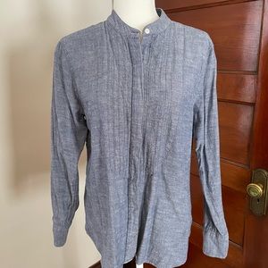 Lucky Brand Chambray Tuxedo Pintuck Pleat shirt